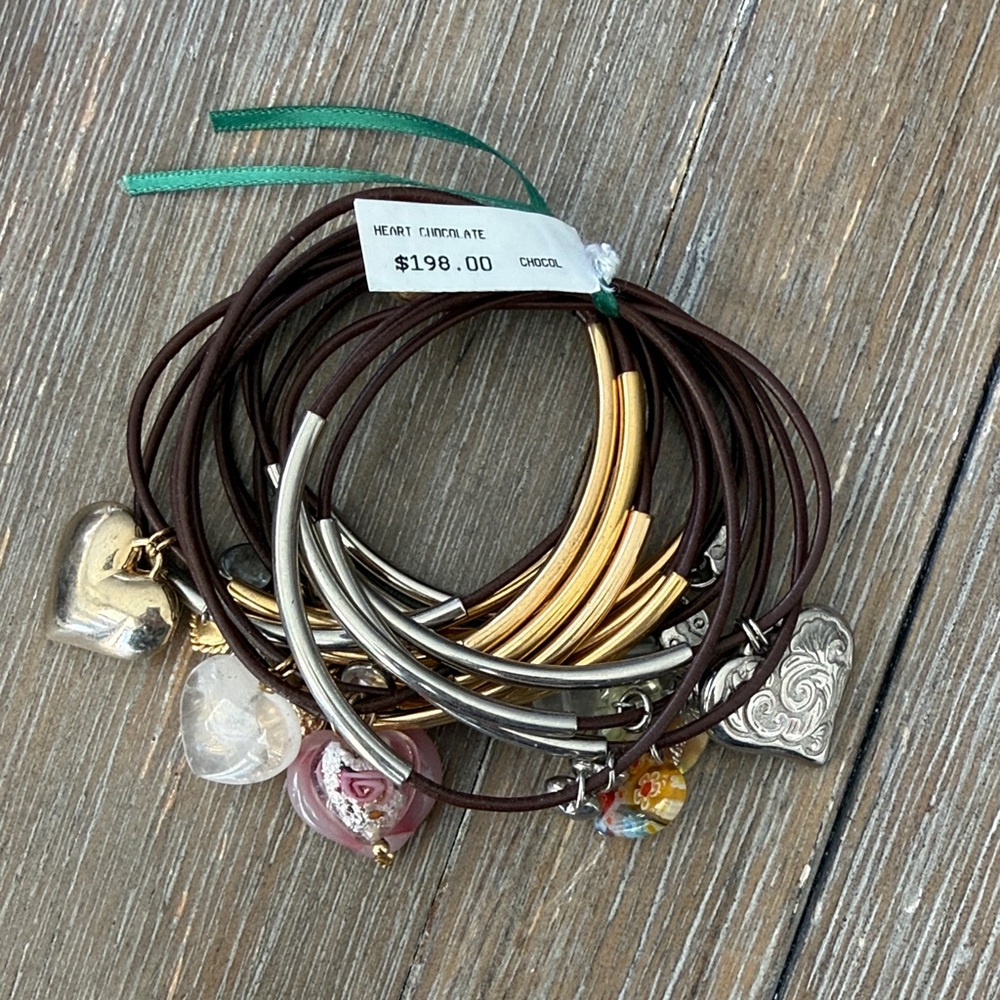 Charm Brown and Gold Bracelet Set